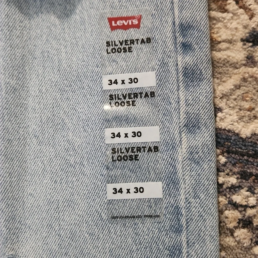 Levi's Silvertab Loose Blue Relaxed Fit Jeans with Distressed Details